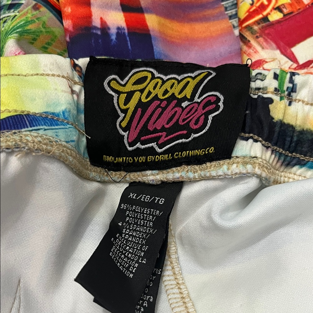 Colorful Cityscape Men's Swim Board Shorts – Multi-Color - Picture 4 of 5
